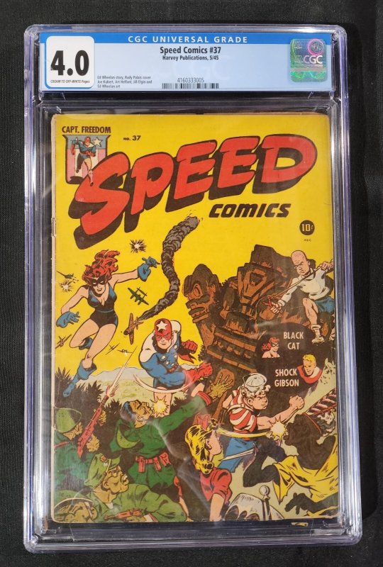 Speed Comics #37 - Ed Wheelan Art /Rudy Palais Cover / Golden Age (CGC 4.0) 1945