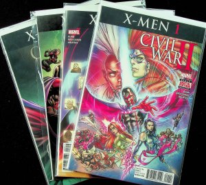 X-Men #1-4 (Jun-Sep 2016, Marvel) - 4 comics - Near Mint