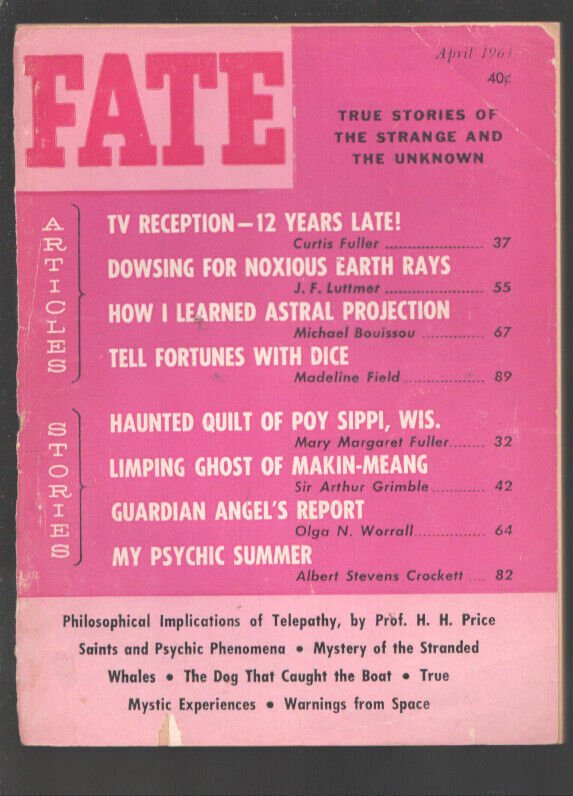 Fate 4/1967-Dowsing For Noxious Earth Rays-Tell Fortunes With Dice-Mystic-occ...