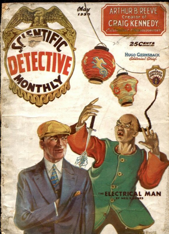 Scientific Detective Monthly #5 5/1930- Electrical Man- Asian Menace cover