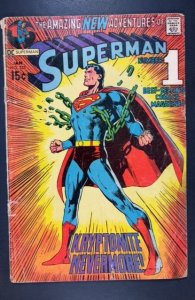 Superman #233 (1971) DAMAGED COVER DETACHED