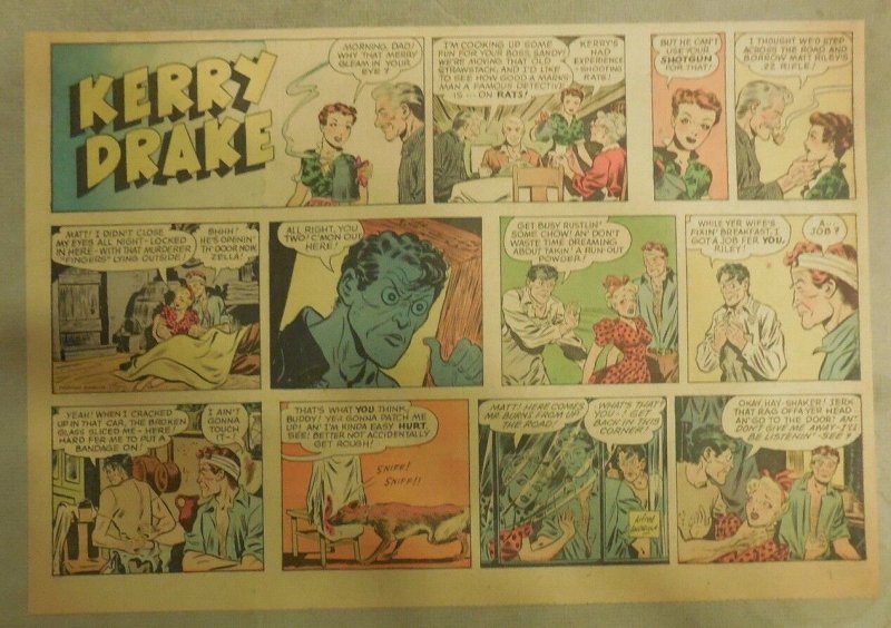 Kerry Drake Sunday by Alfred Andriola from 11/14/1943 Half Page Size! Year #1