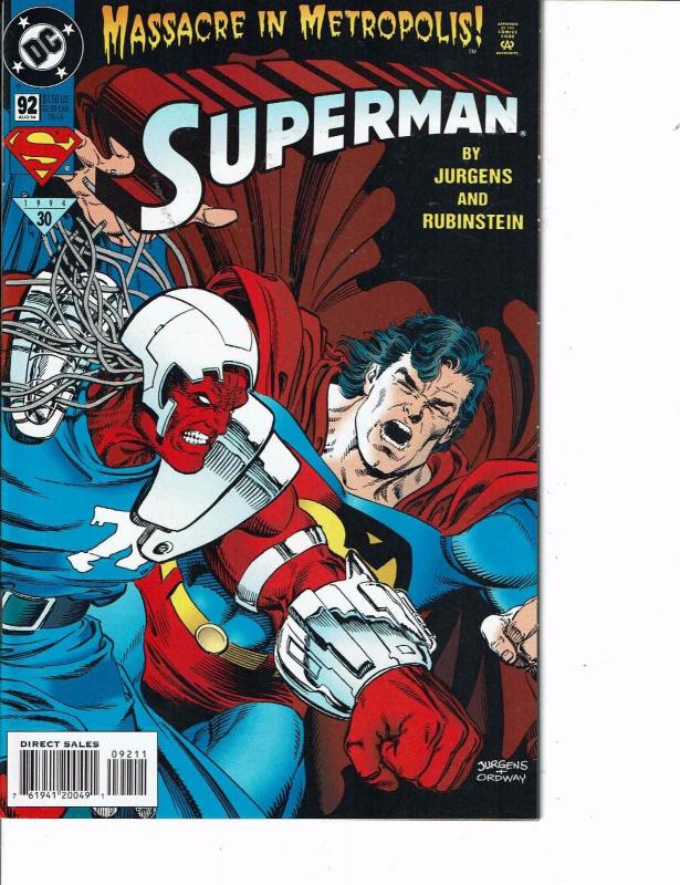 Lot Of 2 Comic Books DC Superman #92 and #86 Batman Flash  0N8