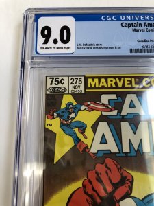Captain America (1982) # 275 (CGC 9.0 WP To OWP) 1st App Baron Zemo II | CPV