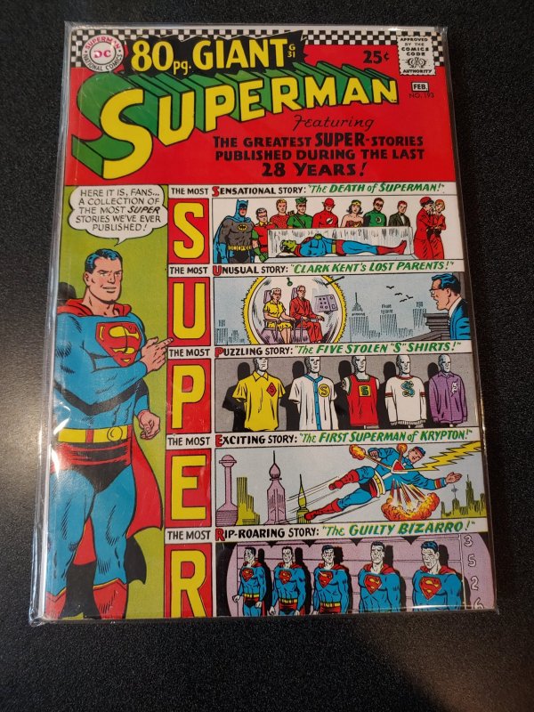 SUPERMAN #193 1967  80-PAGE GIANT BIZARRO high grade vf