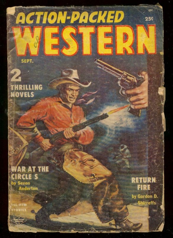 ACTION-PACKED WESTERN #2-SEPT 1954-PULP-DANIEL BOONE G/VG