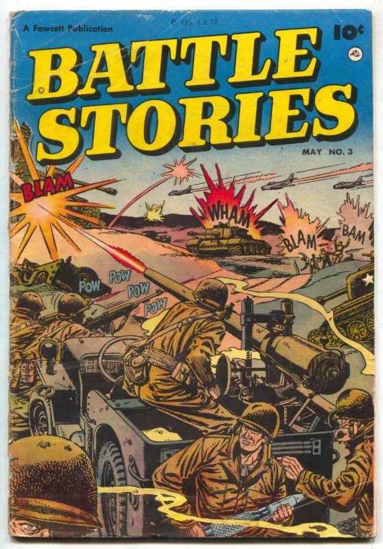 Battle Stories 3 1952 Fawcett War Comic Gvg Comic Books Golden Age Fawcett Publications