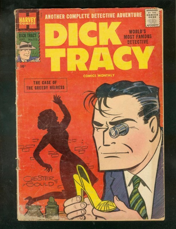 DICK TRACY #115 1957-CHESTER GOULD-HARVEY COMICS-GREED  G