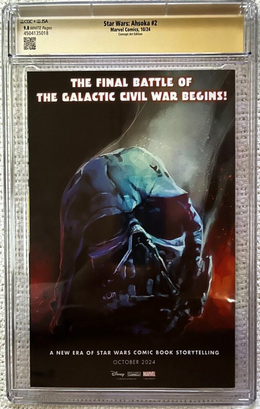 ?~MARVEL~AHSOKA #2~?~1:10 CONCEPT ART~?~RODNEY BARNES SIGNED~?~CGCSS 9.8~?