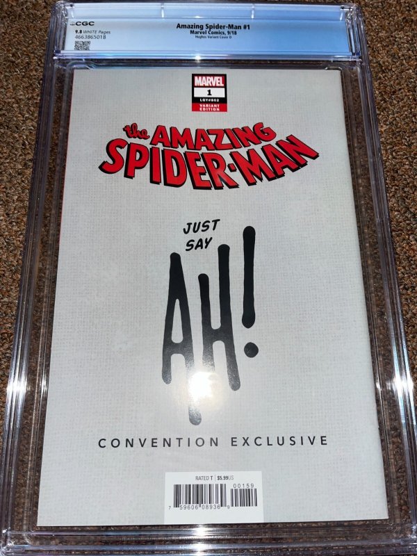 Amazing Spider-Man 1 (2018), Adam Hughes D, Color Virgin Variant, CGC Graded 9.8