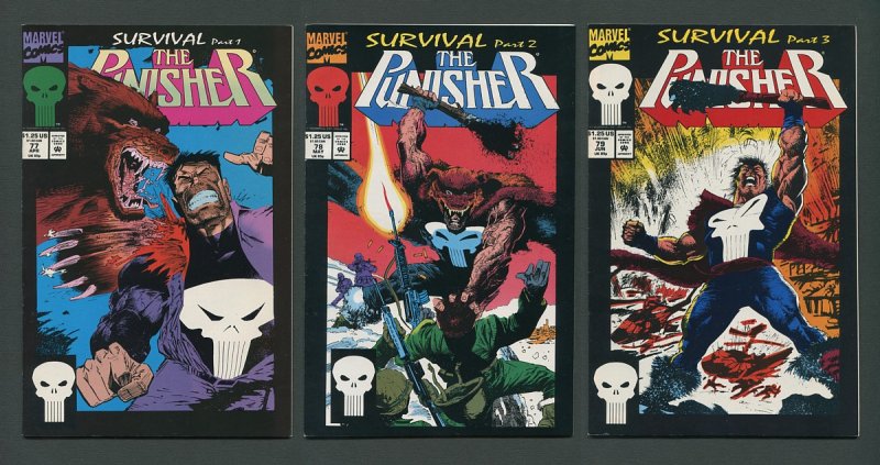 Punisher #77  #78  #79 (Survial SET) 8.0 VFN 1993