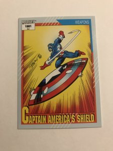 CAPTAIN AMERICA’s SHIELD #127: Marvel Universe 1991 Series 2 card; Impel, NM/M