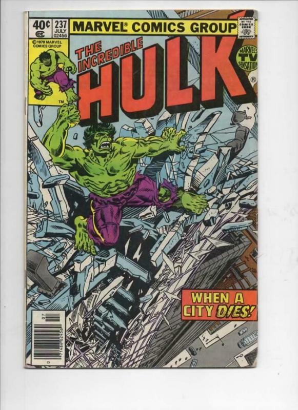 HULK #237, VG+, Incredible, Bruce Banner, Buscema, 1968 1979, Marvel