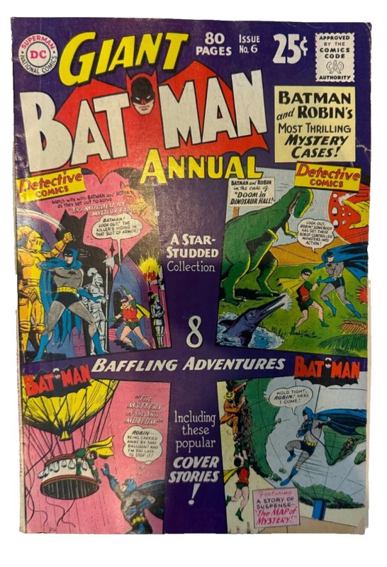 (1963) Giant Batman Annual #6 Sheldon Moldoff, Dick Sprang art!