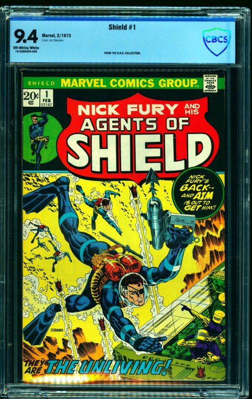 Shield #1 CBCS NM 9.4 Off White to White Nick Fury!