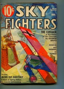 SKY FIGHTERS AUGUST 1936-THRILLING-GEORGE BRUCE-ARCH WHITEHOUSE-VG 