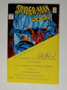 Spider Man 2099 #1 Signed by Peter David W/COA   RARE