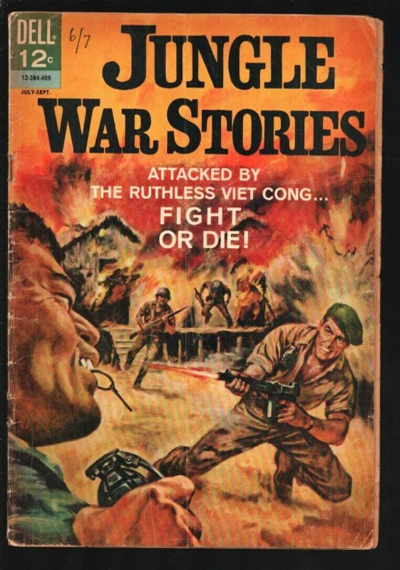 Jungle War Stories #8 1964-Dell-Green Berets vs Viet Cong-Tommy Gun cover-G/VG