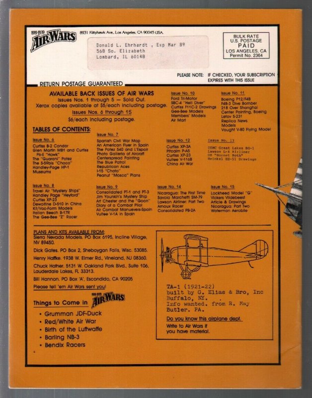 Air Wars #16 12/1988-Aircraft & air warfare of the middle years 1919-1939-Cur...