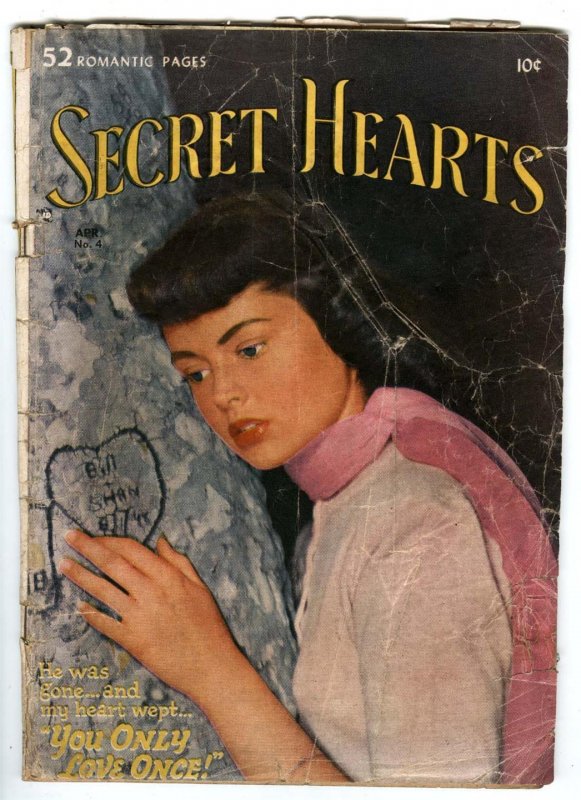 SECRET HEARTS #4  DC Romance  April 1950   Color Photo Cover  Gerber scarcity 5