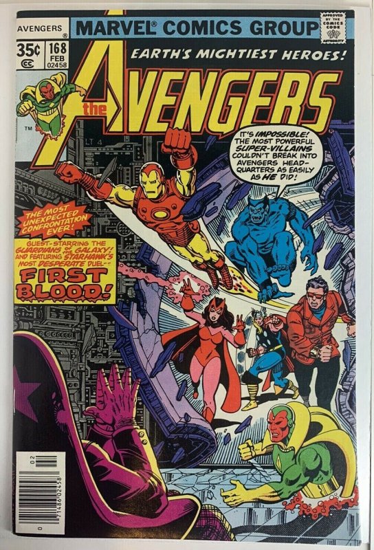 The Avengers #168. VF/NMN! Beautiful Copy!