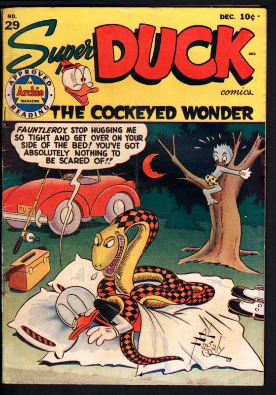SUPER DUCK COMICS #29-DEC 1949-THE FAMOUS SNAKE COVER-ARCHIE PUBS. -RARE G-