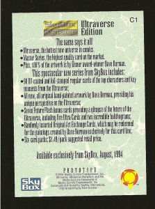 Skybox Ultraverse Edition C1 SLUDGE 1994 Prototype Card