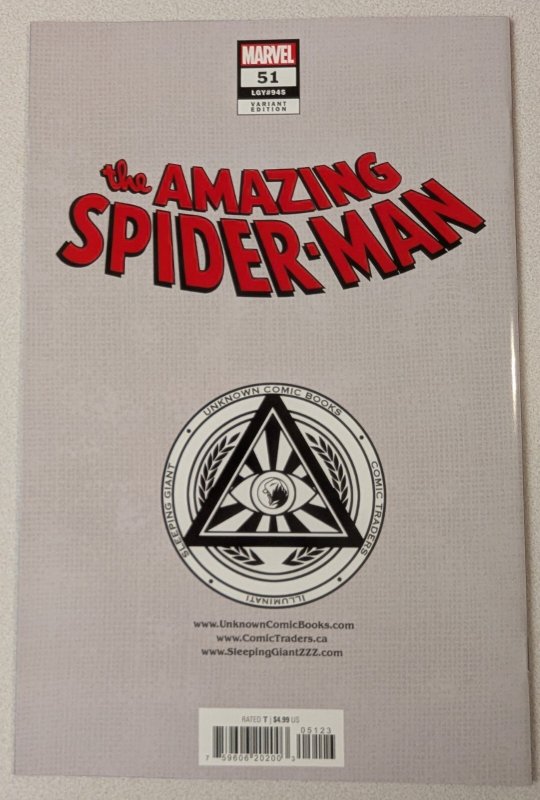 Amazing Spider-Man #51 NM Unknown Comics David Nakayama Virgin Foil Variant