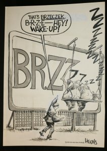 Brzeczek Billboard Chicago Sun Times Newspaper Gag 1984 art by Jack Higgins