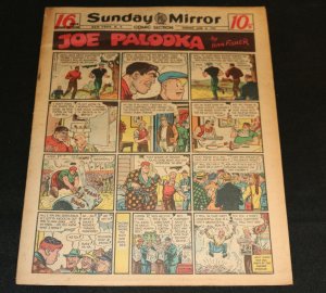 1947 Sunday Mirror Weekly Comic Section June 8th (F+) Superman Boat Action