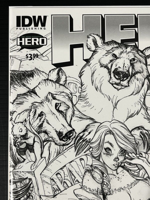 HERO COMICS 2011 J Scott Campbell Black & White Sketch Var (IDW) NM+ PROSHIPPER