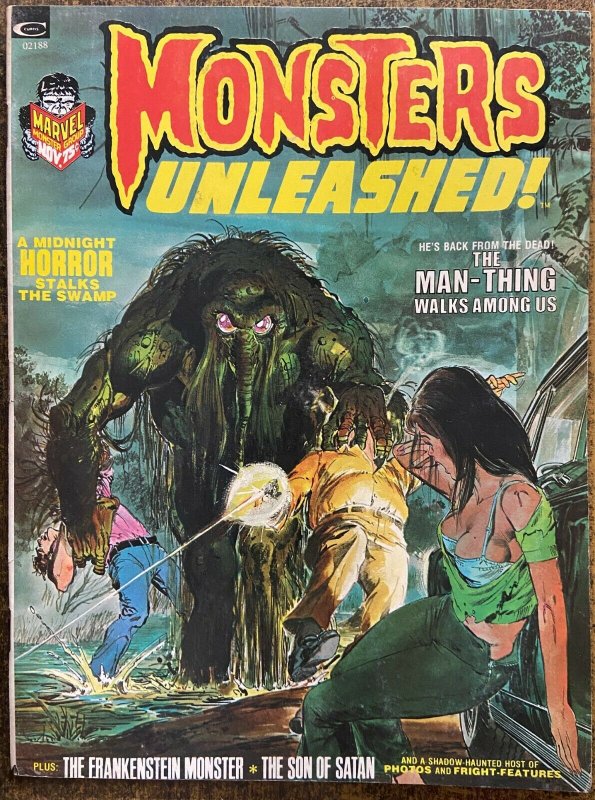 MONSTERS UNLEASHED #3 (11/1973,Marvel) FINE (F) Neal Adams Man-Thing Cover! 