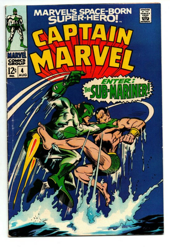 Captain Marvel #4 - vs Namor the Sub-Mariner - 1968 - (-FN) 