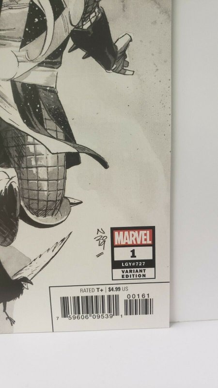 Thor #1 1 Per Store Sketch Variant 2020 Donny Cates B & W Cover NM Unread
