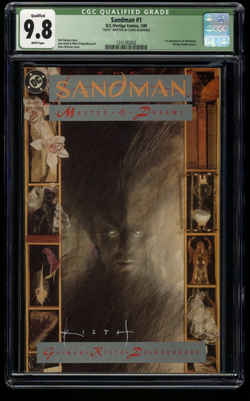 Sandman (1989) #1 CGC NM/M 9.8 White Pages Signed by Sam Keith!