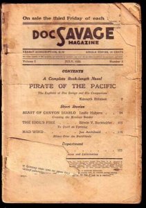 DOC SAVAGE-JULY 1933-PIRATE OF THE PACIFIC FR 