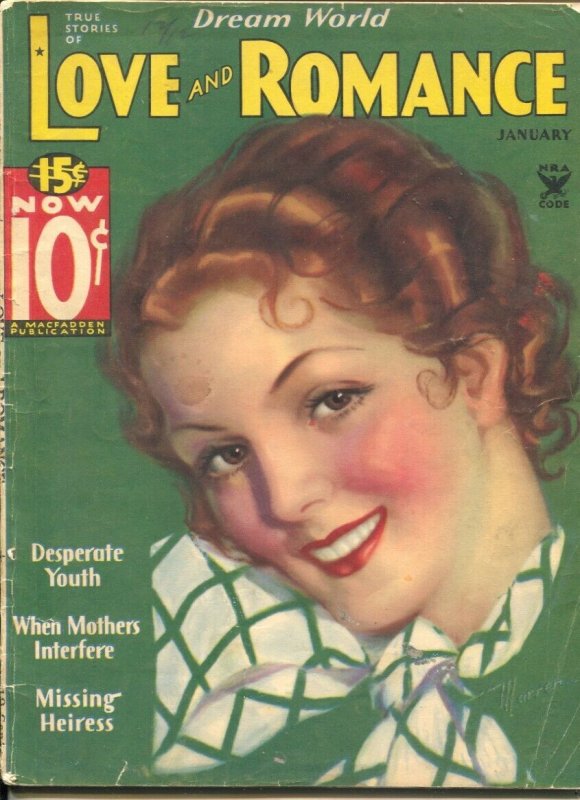 Dream World Love and Romance 1/1935-Gloria Warren cover-scandal, exploitation-VG