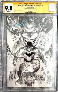 ?~BATMAN &THE JOKER:DEADLY DUO #1~?~1:250~SILVESTRI SKETCH~*SIGNED*~CGC 9.8~?