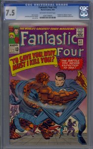 FANTASTIC FOUR #42 CGC 7.5 FRIGHTFUL FOUR JACK KIRBY