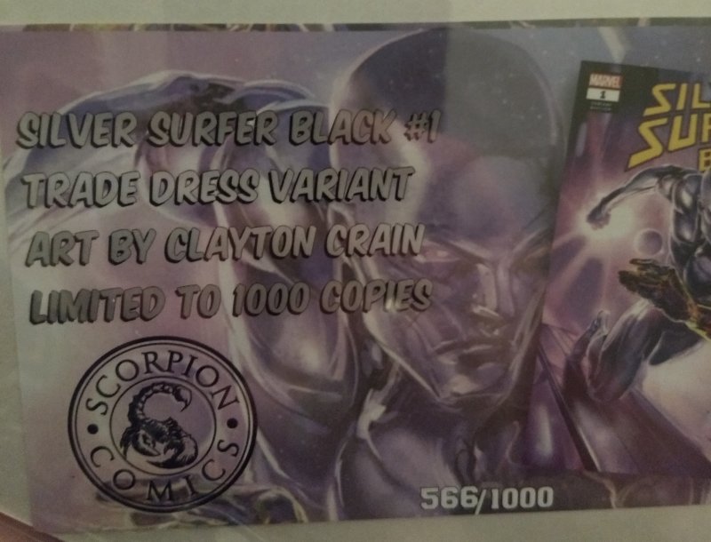 Silver Surfer Black #1 NM 566/1000 CRAIN VARIANT with COA