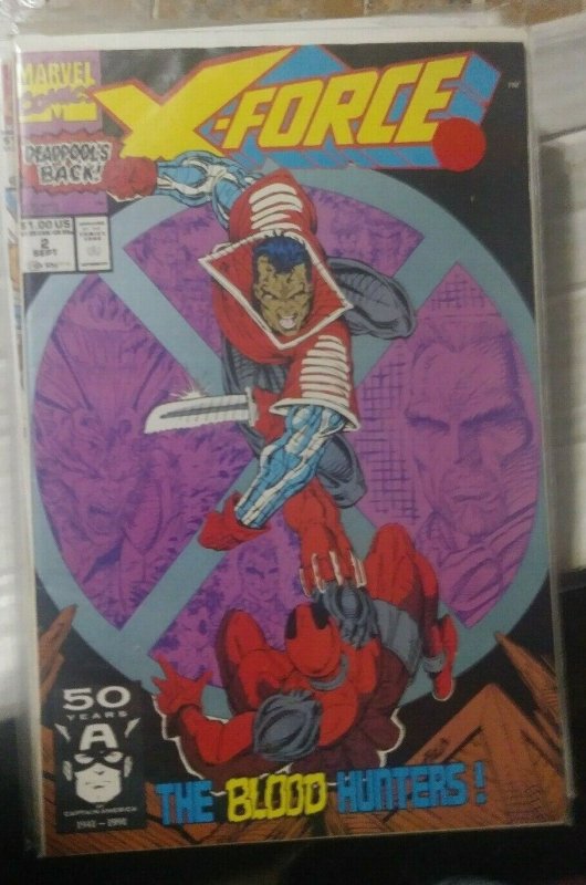 X-Force # 2  1991, Marvel  CABLE+ 2ND APPERANCE DEADPOOL  1ST KANE BLOOD BROTHER