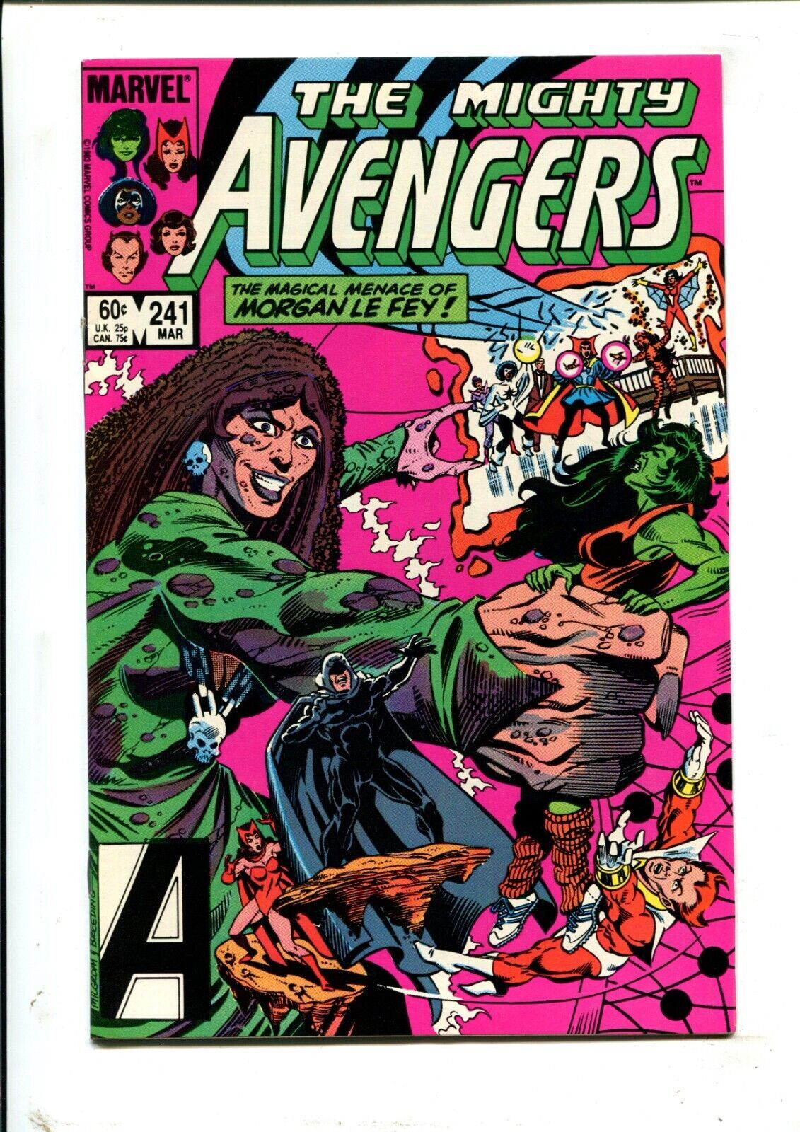 Avengers 241 Al Milgrom Cover Art. 1st. Cover App. Le Fey. (8.5) 1983 Comic Books