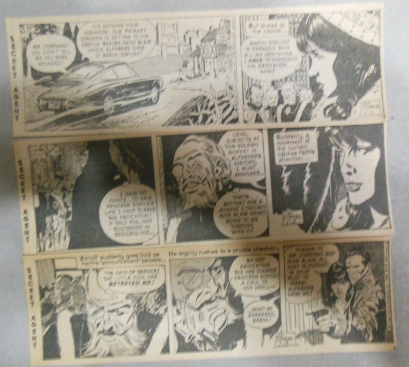 (310) Secret Agent Corrigan  Dailies by Al Williamson from 1969 Complete Year !