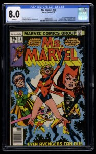 Ms. Marvel #18 CGC VF 8.0 White Pages 1st Full Mystique!