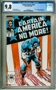 Captain America #332 (1987) CGC 9.8! White Pages!
