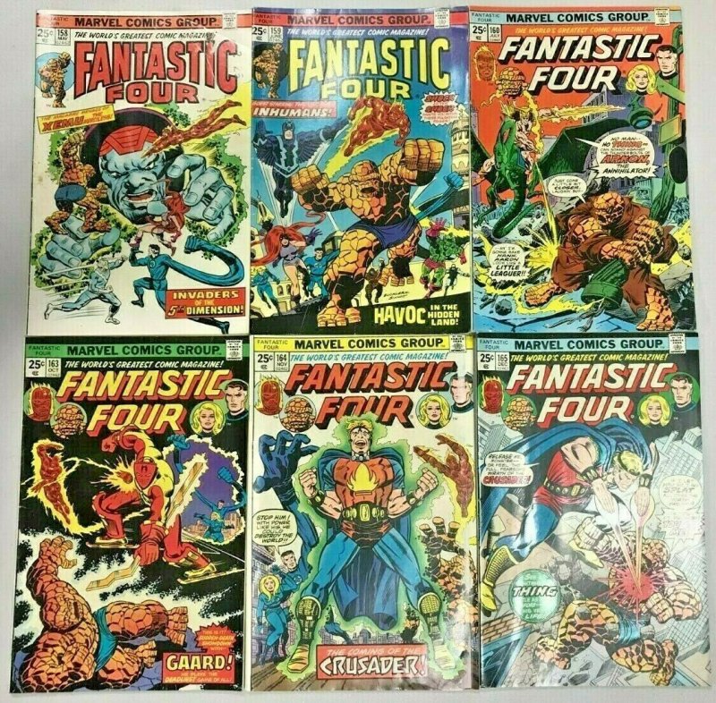 FANTASTIC FOUR#158-165 FN/VF LOT (6 BOOKS) 1975 MARVEL BRONZE AGE COMICS