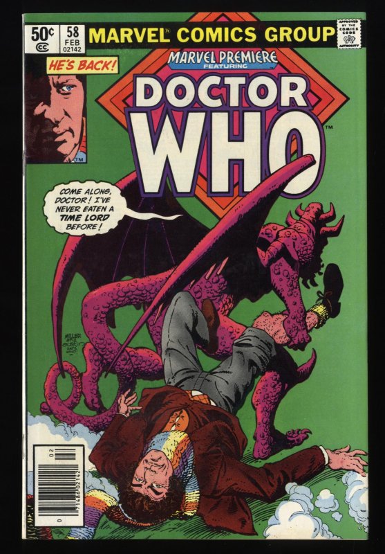 Marvel Premiere #58 VF/NM 9.0 Comics Doctor Who!