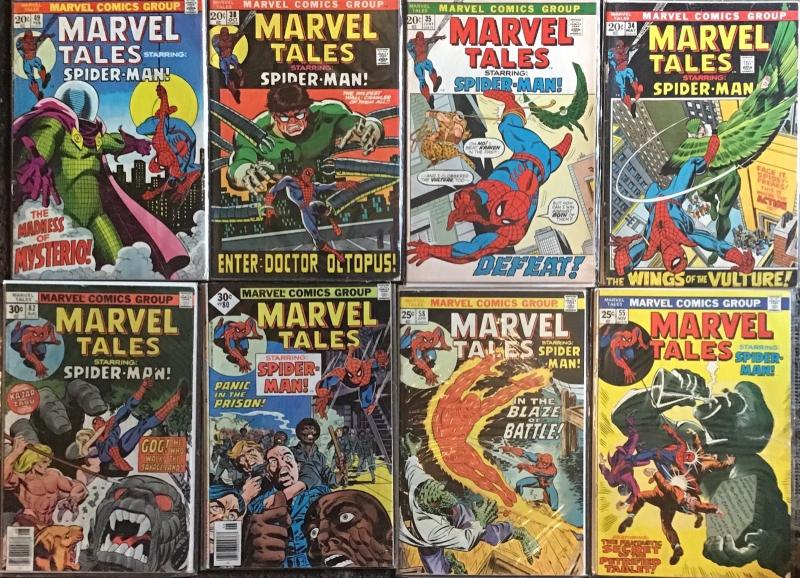 MARVEL TALES #34,35,38,49,55,58,80,82 FINE/VF (COVERS HAVE WEAR,INSIDES GREAT)