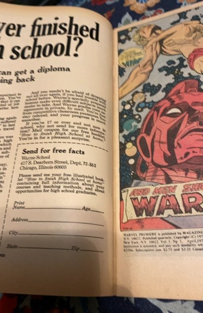 Marvel Premiere #1 (1972) A man god re-Born Thor/Hulk VF