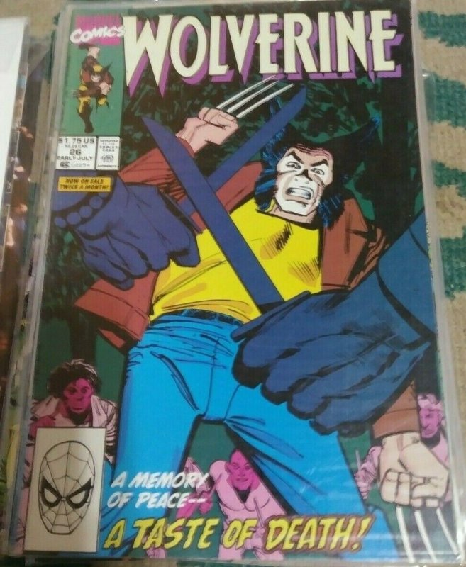 WOLVERINE # 26 1990 MARVEL TASTE OF DEATH  xmen mcfarlane pin up